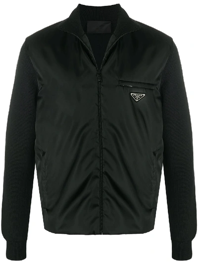 Shop Prada Logo-triangle Lightweight Jacket In Black