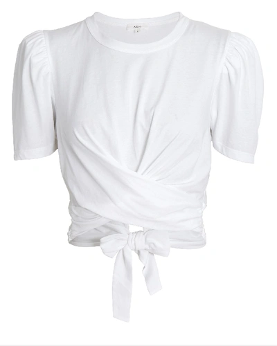 Shop A.l.c Monica Wrap Cotton T-shirt In White