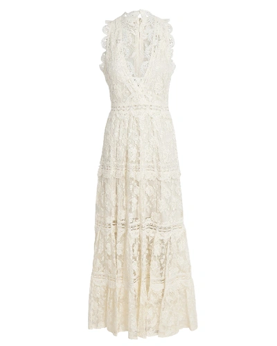 Shop Alexis Havana Sleeveless Lace Midi Dress In Ivory