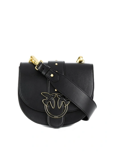 Shop Pinko Round Love Simply Bag In Black