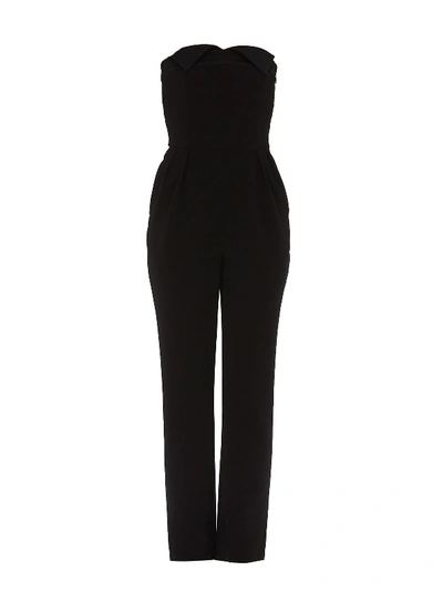 Shop Moschino Sweetheart Neckline Crepe Jumpsuit In Black