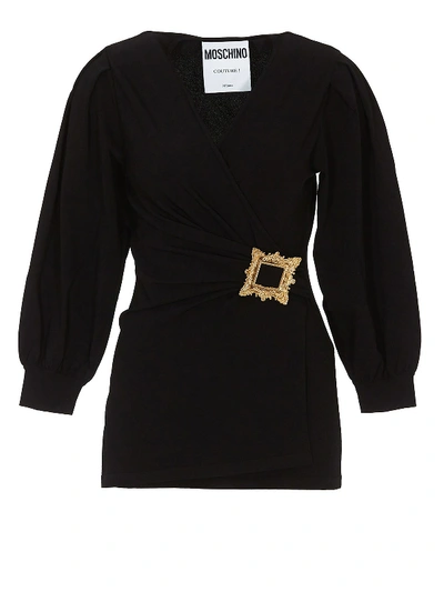 Shop Moschino Gold Frame Blouse In Black