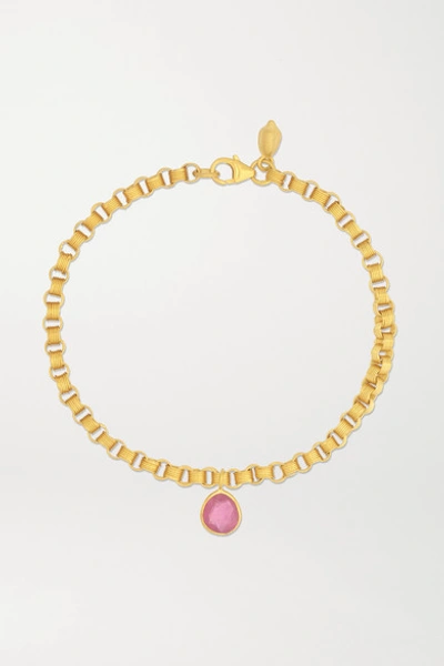 Shop Pippa Small 18-karat Gold Ruby Bracelet