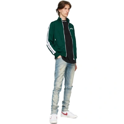 Shop Palm Angels Green Classic Track Jacket In Dark Green