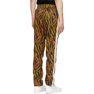Shop Palm Angels Black And Orange Tiger Track Pants