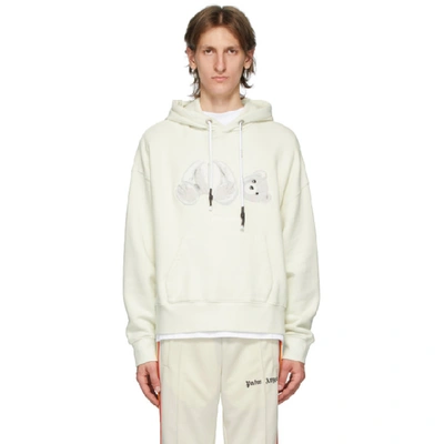 Shop Palm Angels Off-white Ice Bear Hoodie In Ice Blue