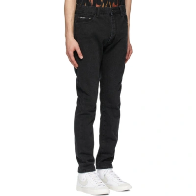 Shop Palm Angels Black Logo 5 Pocket Jeans