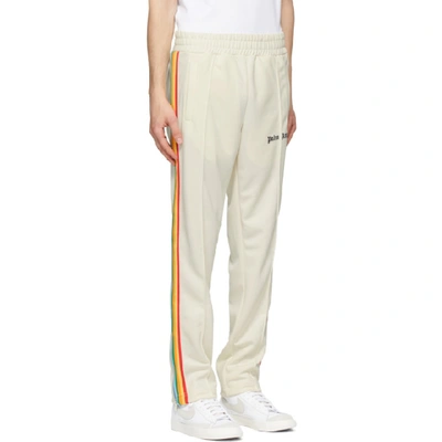 Shop Palm Angels Off-white Rainbow Track Pants In Offwhite