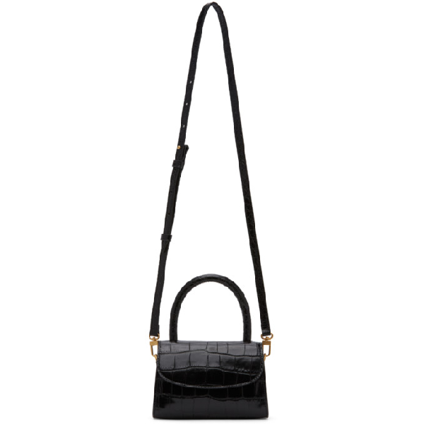 mini black croc bag