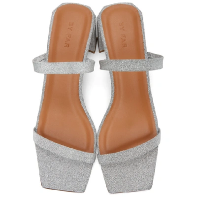 Shop By Far Silver Glitter Tanya Heeled Sandals