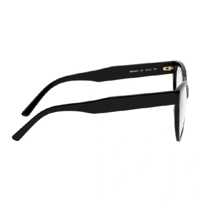 Shop Balenciaga Black Acetate Cat-eye Glasses In 001 Black