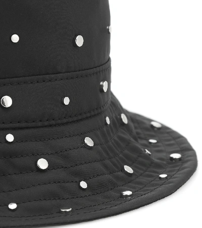 Shop Ganni Studded Bucket Hat In Black