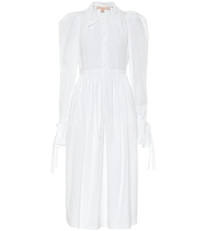 Shop Brock Collection Romilda Stretch-cotton Midi Dress In White