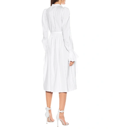 Shop Brock Collection Romilda Stretch-cotton Midi Dress In White