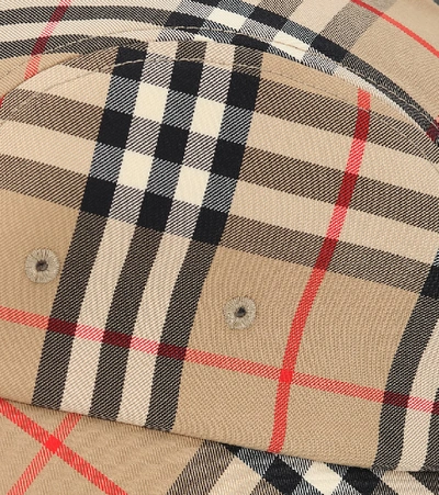 Shop Burberry Vintage Check Cotton-blend Bonnet Cap In Beige