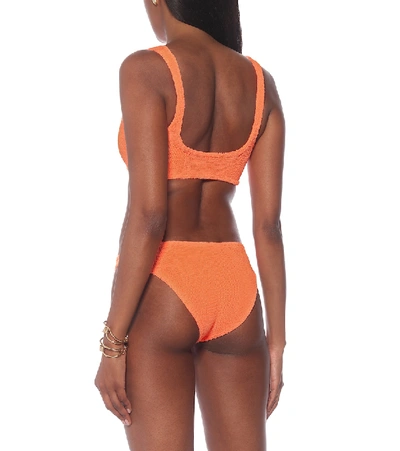 Shop Hunza G Crinkled Bikini In Orange
