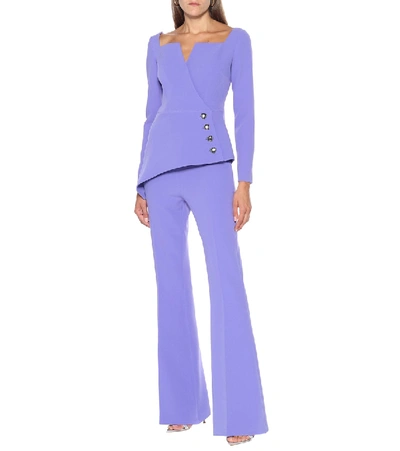 Shop Safiyaa Halluana High-rise Flared Pants In Purple