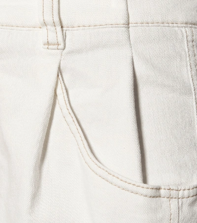 Shop Brunello Cucinelli High-rise Slim Stretch-cotton Jeans In White