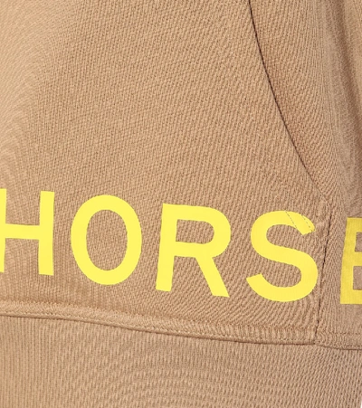 Shop Burberry Horseferry Logo Cotton Jersey Hoodie In Beige