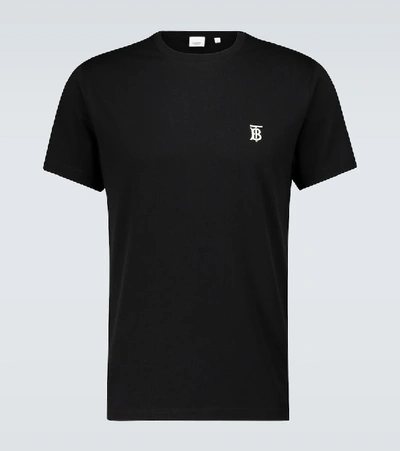 Shop Burberry Parker Cotton T-shirt In Black