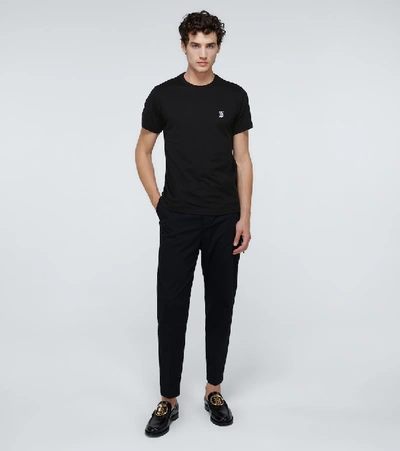 Shop Burberry Parker Cotton T-shirt In Black