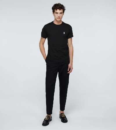 Burberry Black Tb Monogram New Parker T-shirt In Black