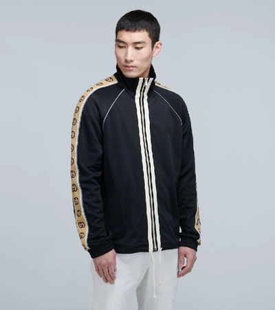 Shop Gucci Oversized Technical Jersey Jacket In Black