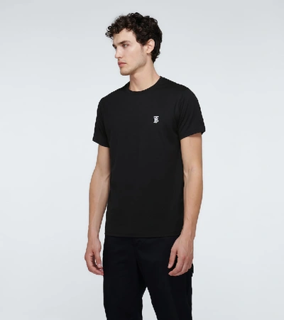 Shop Burberry Parker Cotton T-shirt In Black