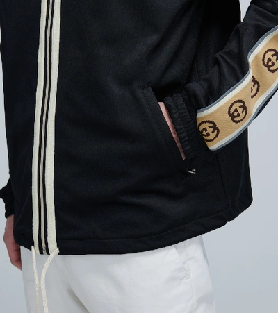 Shop Gucci Oversized Technical Jersey Jacket In Black