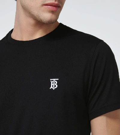 Shop Burberry Parker Cotton T-shirt In Black