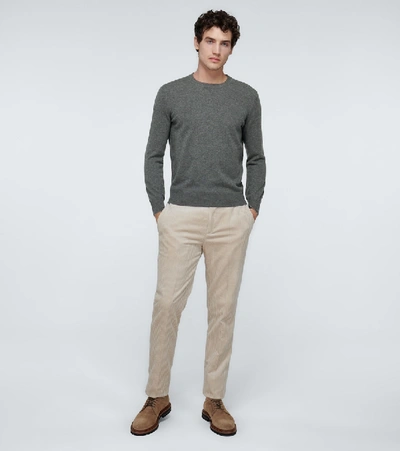 Shop Brunello Cucinelli Cashmere Crewneck Sweater In Grey