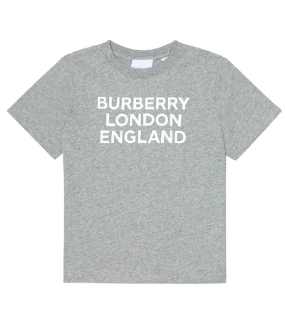 Shop Burberry Logo Cotton-jersey T-shirt In Grey