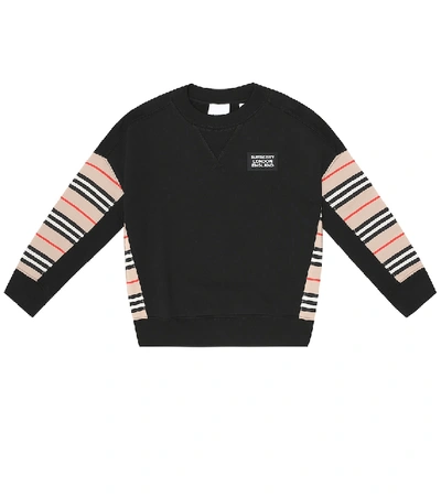 Shop Burberry Cotton-jersey Sweatshirt In Black