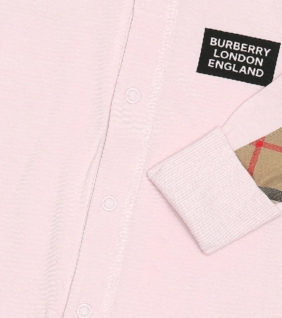 Shop Burberry Baby Cotton Onesie, Hat And Bib Gift Set In Pink