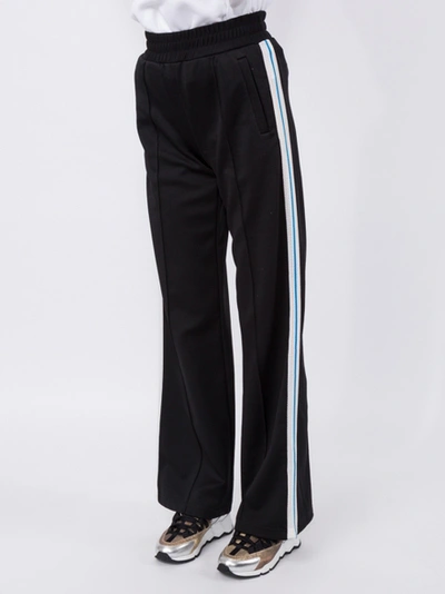 Shop Off-white Wide Leg Side Stripe Track Pants Black