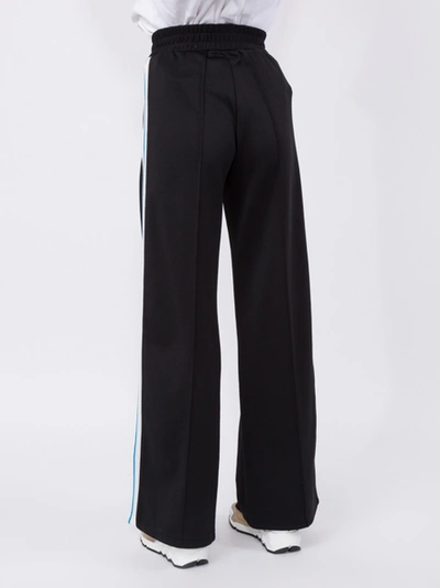 Shop Off-white Wide Leg Side Stripe Track Pants Black
