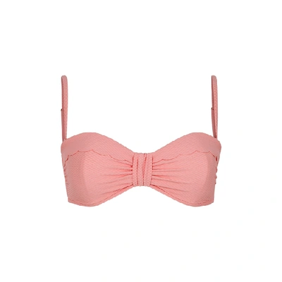 Shop Heidi Klein South Beach Pink Scalloped Bikini Top