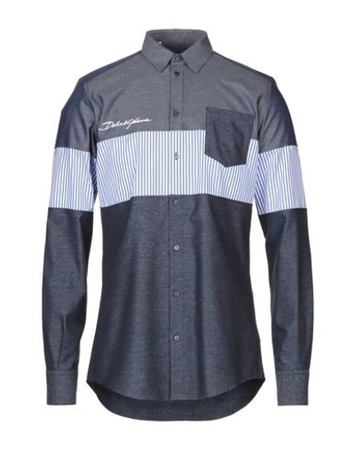 Shop Dolce & Gabbana Shirts In Slate Blue