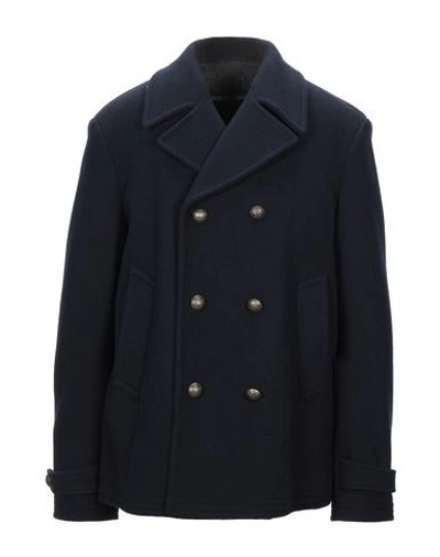 Shop Dolce & Gabbana Coats In Dark Blue