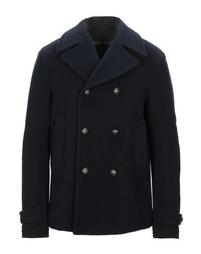 Shop Dolce & Gabbana Coat In Dark Blue