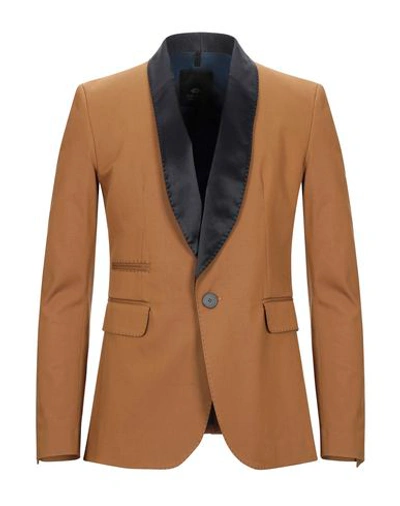 Shop Tom Rebl Suit Jackets In Camel