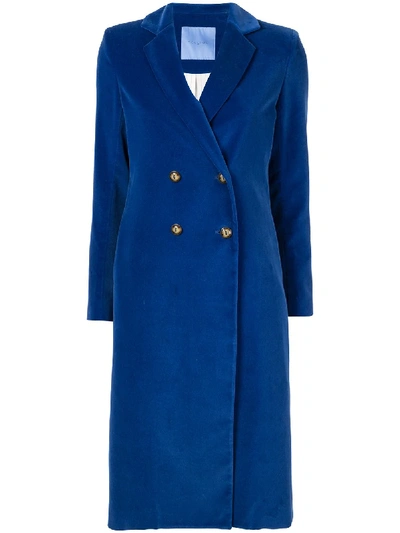 Shop Macgraw Double-breasted Midi Coat In Blue
