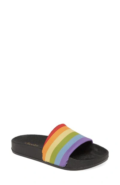 Chooka Rainbow Pride Slide Sandal In Rainbow