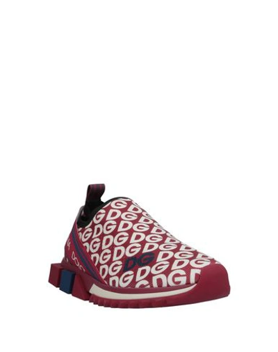 Shop Dolce & Gabbana Man Sneakers Burgundy Size 11 Polyamide, Polyester, Viscose, Elastane In Red