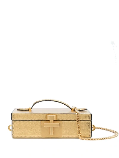 Shop Oscar De La Renta Alibi Clutch Bag In Gold