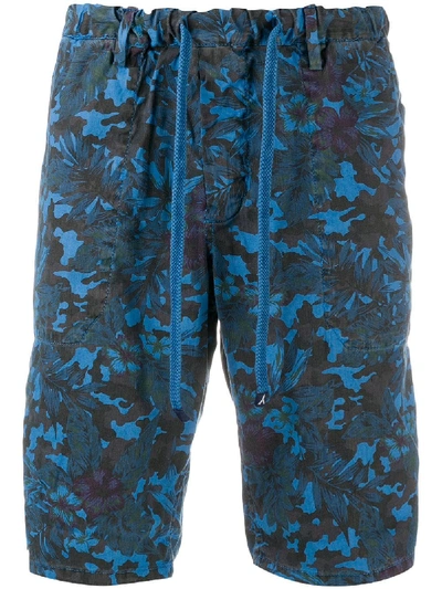 Shop Myths Graphic Print Shorts In Blue