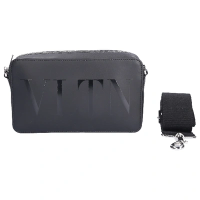 Shop Valentino Garavani Women Schoulderbag Vltn Calfskin Logo Black