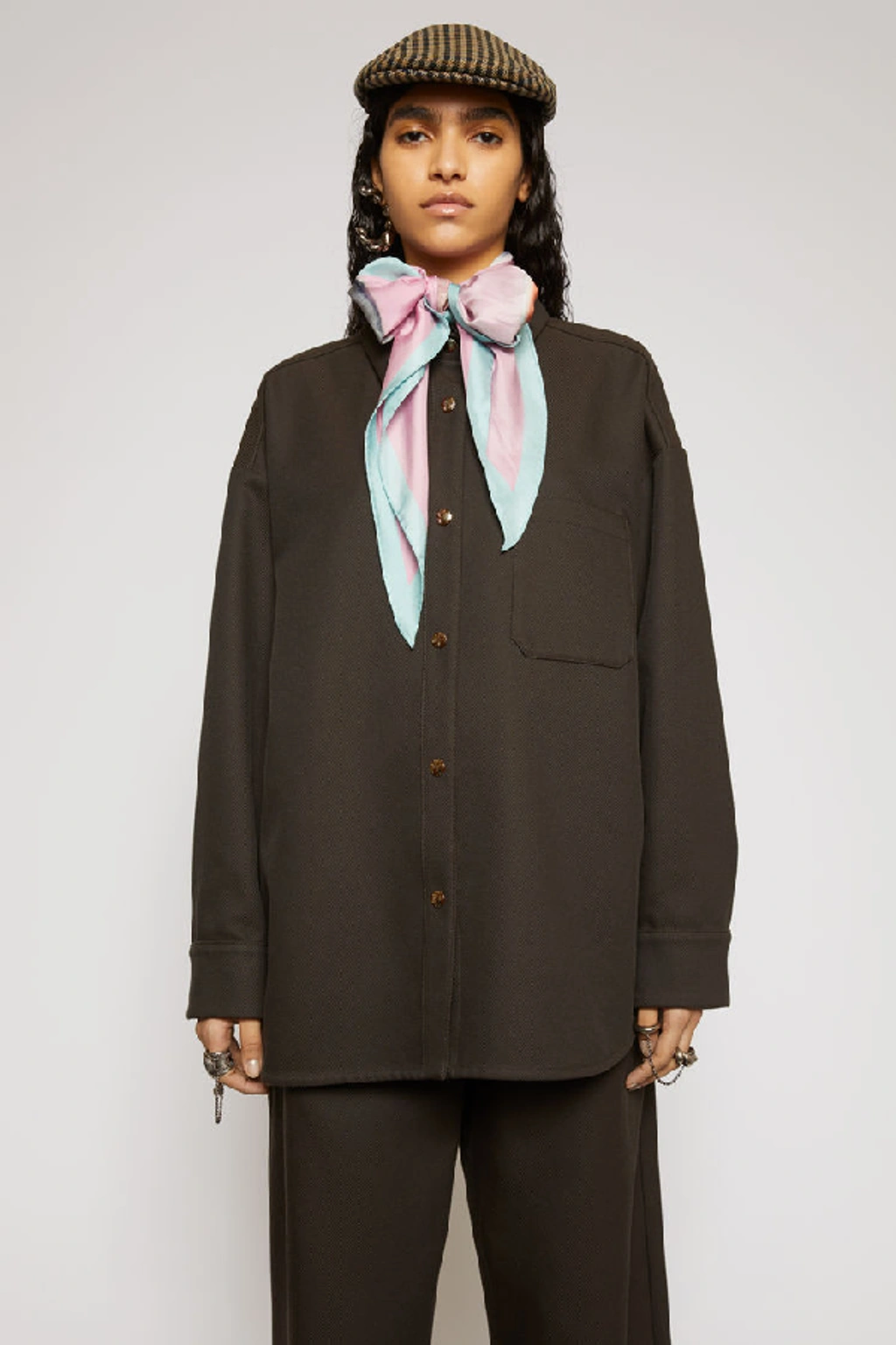 ACNE STUDIOS Twill Shirt Chestnut Brown