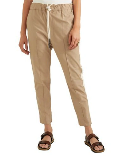 Shop Bassike Pants In Beige