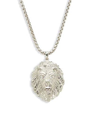 Shop Saks Fifth Avenue Sterling Silver Lion Face Pendant Necklace